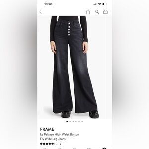 Frame Le Palazzo Wide-Leg Exposed Button Jeans Size 28